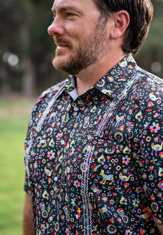 Men's Dark Otomi Guayabera