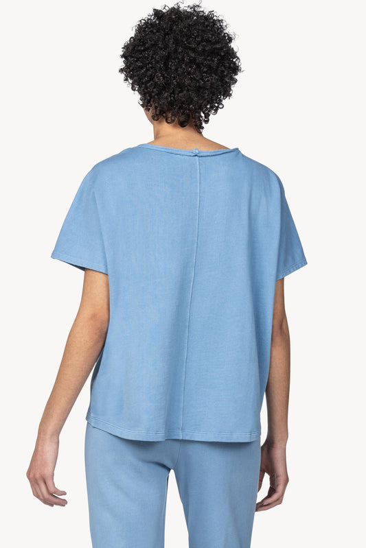 Slate Blue Oversized Boxy Boatneck