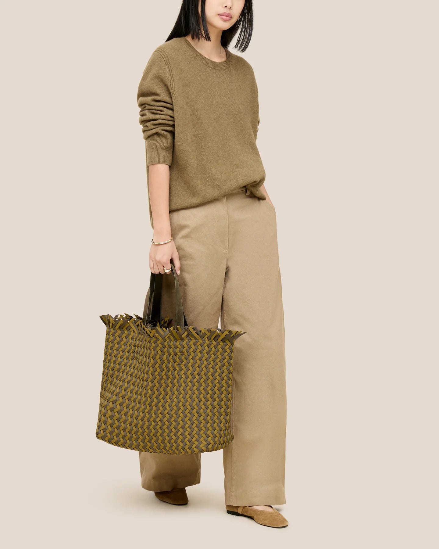 Palma Large Basketweave Havana Tote