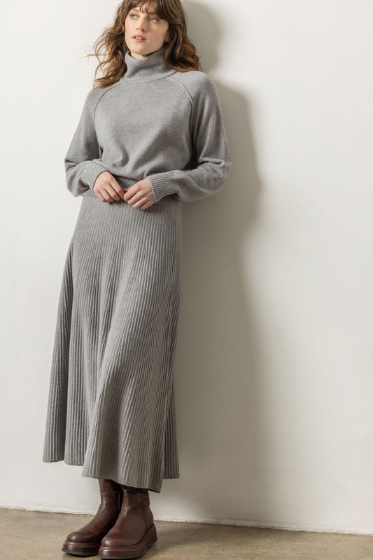 Heather Grey Flared Sweater Skirt