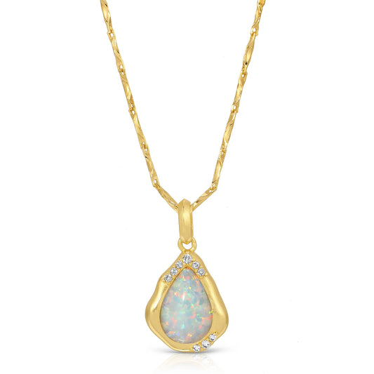 Luster Pendant Necklace, Opal