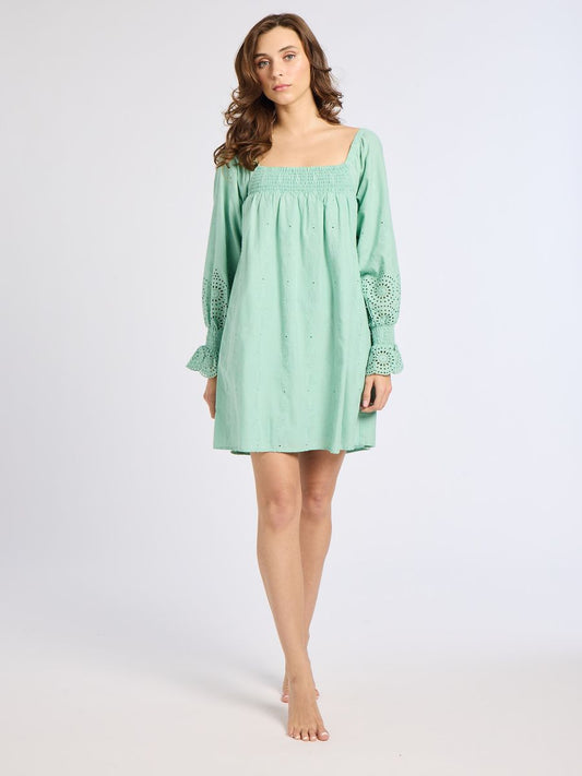 Pistachio Eyelet Gabriette Dress