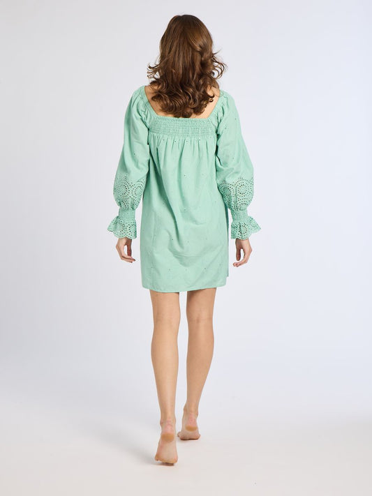 Pistachio Eyelet Gabriette Dress