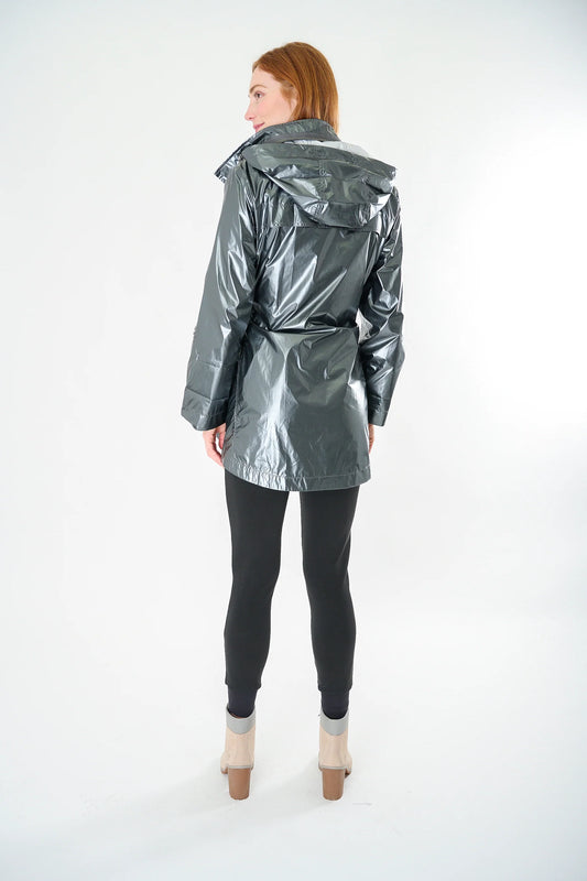 Charcoal Metallic Rain Jacket