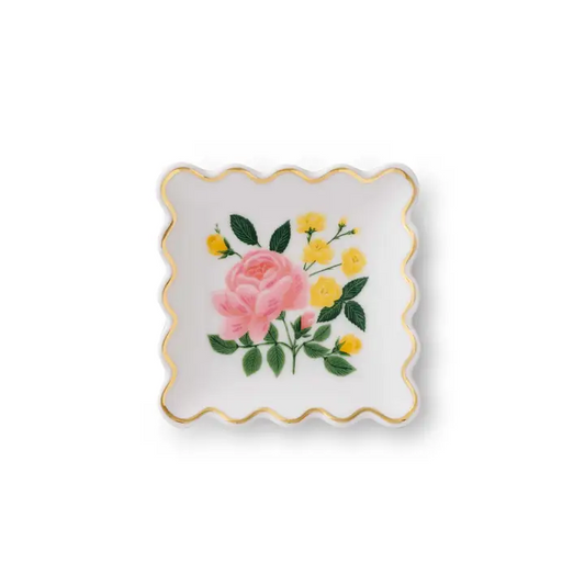 Roses Scalloped Ring Dish