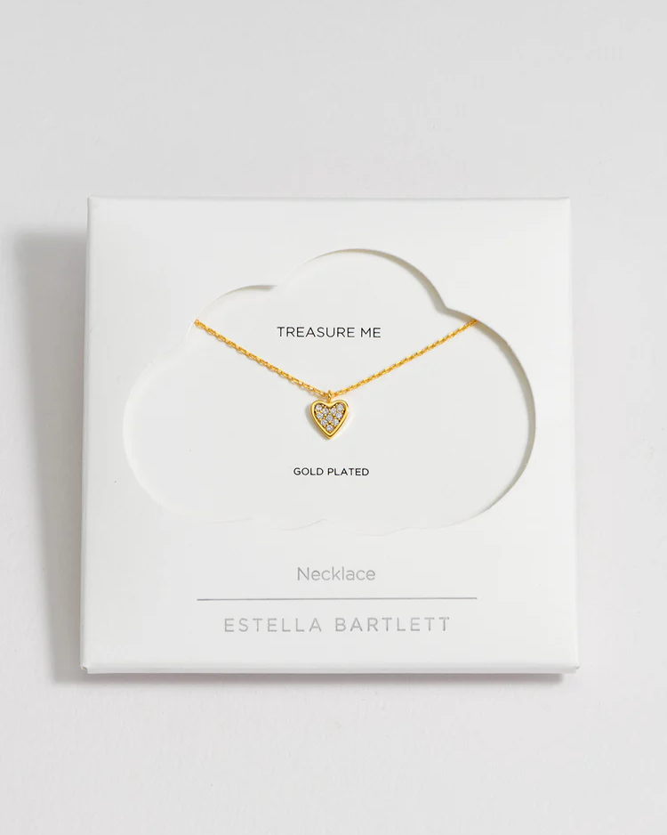 Estella Bartlett Gold Pave Dainty Heart Necklace